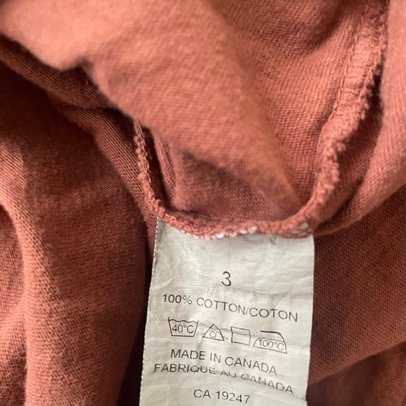 SOLD ✅ TKEES Women's 3/4 Sleeve Pullover Orange Oversized Crop T-Shirt Sz: 3 (M) - Picture 4 of 6